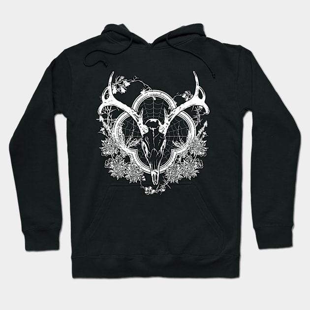 Deer Skull Floral Hoodie by GloriousBeefcakeham